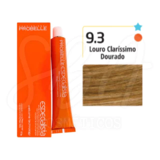 Coloração Especialista 50g 9.3 Louro Claríssimo Dourado Probelle