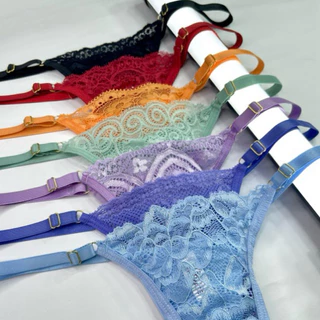 PROMOÇÃO Kit c/10 unidades de calcinha fio dental regulagem lingerie sexy renda luxo revenda