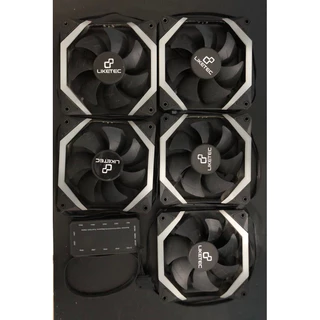 KIT CINCO COOLER FAN LIKETEC FANTOM 120MM RGB + CONTROLADORA