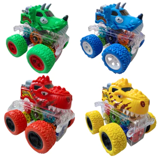 Carrinho Fricção Monster Truck Tubarão Dinossauro Trator Policia Brinquedo Big Foot Rally