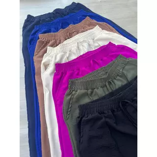 Calça Pantalona Feminina Com Elástico Na Cintura Tecido Duna Sem fenda