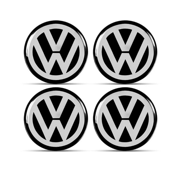 Emblema Roda Adesivo Volkswagem 4 peças Universal Fox Gol etc