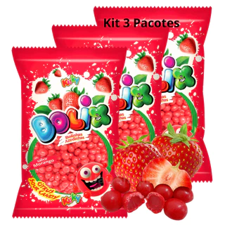 Bala De Goma Azedinha Bolix Morango 500g - Kuky