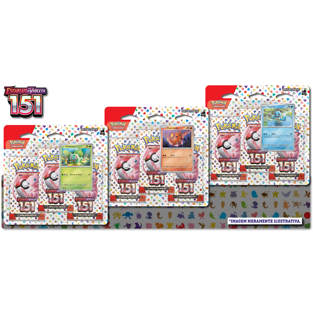Kit com 3 Blister Triplo EV3.5 151 - Pokemon TCG - COPAG