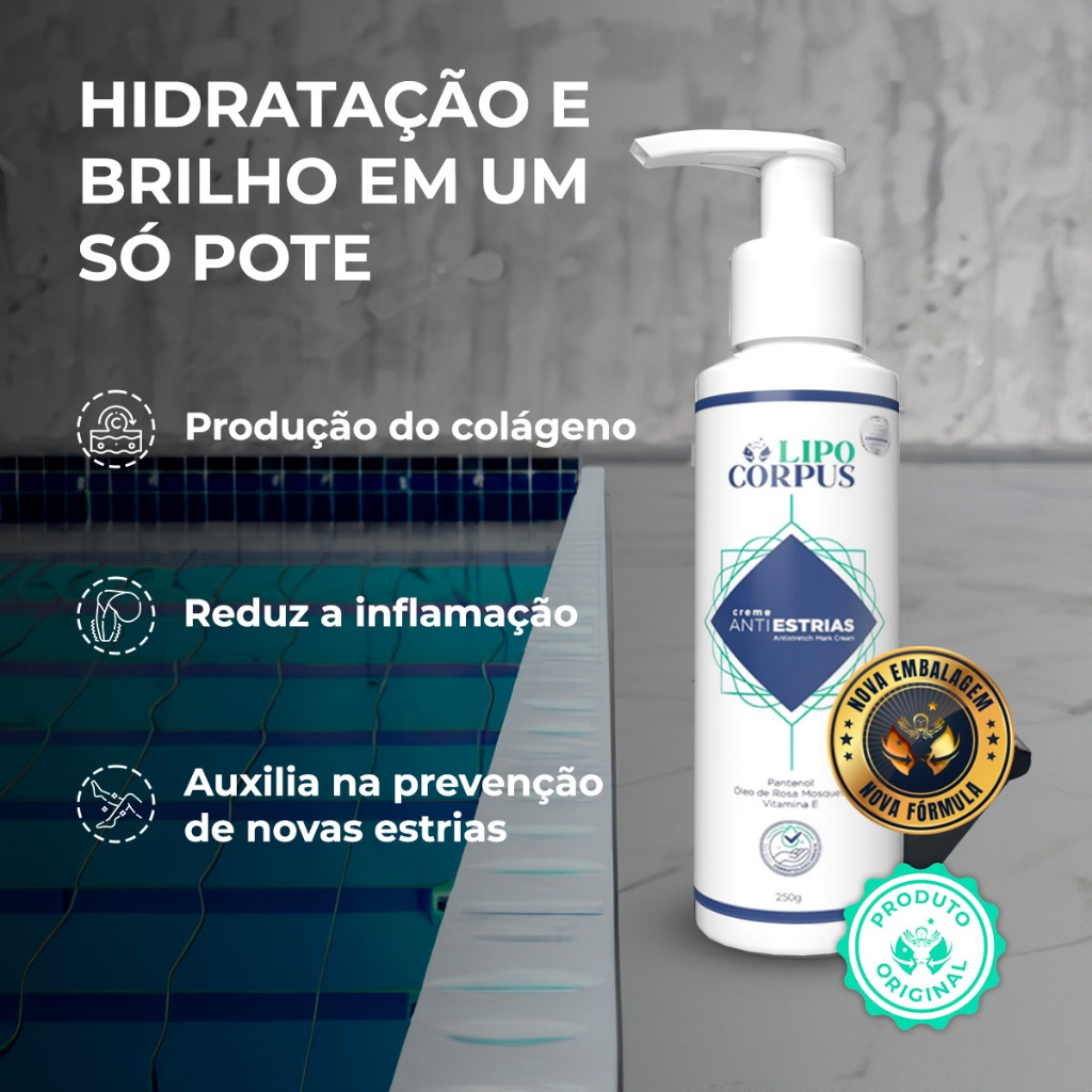 Imagem do produto Creme AntiEstrias Removedor Estrias 250g Lipo Corpus 6