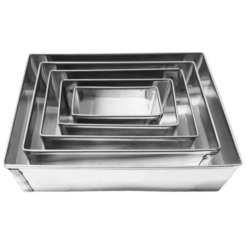 Jogo Cortador Retangular Para Massa Em Inox