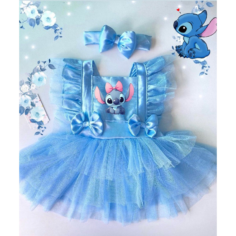 Romper Lilo & Stitch Body Fantasia Vestido Infantil Bebê Baby Roupa ...