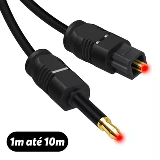 Cabo Óptico de Áudio Som Digital Mini Toslink 3,5mm SPDIF 1m 2m 3m 5m 10m 1 2 3 5 10 metros Para Chromecast Alexa Echo Studio Macbook Mac iMac Compatível