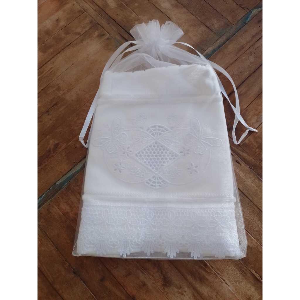 Toalha De Lavabo Luxo Bordada Ccom Acabamento