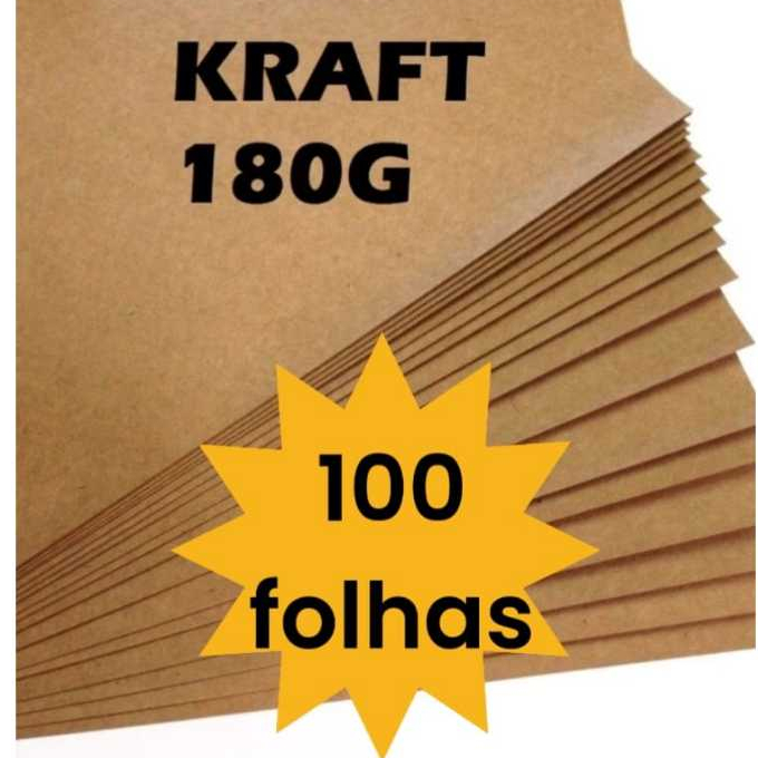 Kit 100 Folhas Papel Kraft 180g A4 Artesanato Premium Masterprint