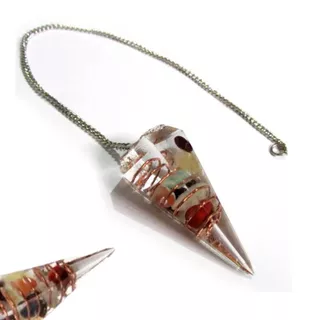 Pêndulo de Orgonite com Cristal Transparente - Radiestesia