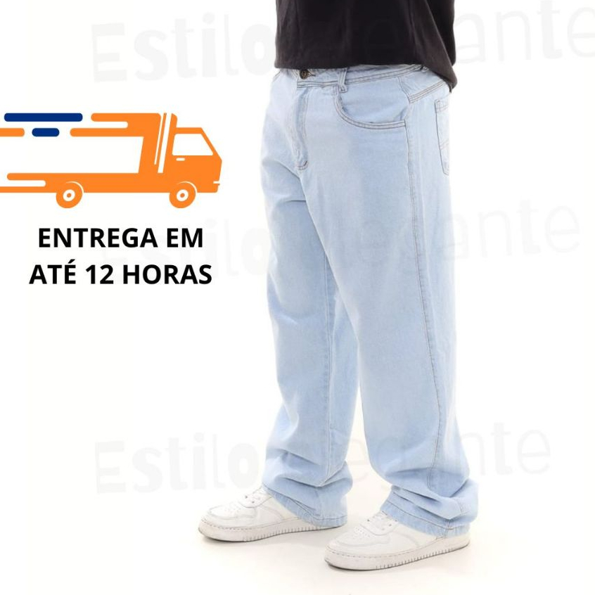 Calça Jeans Balão Boca Larga Estilosa Moda Masculina Dazzling 100 % Algodão- Estilo Mandrake