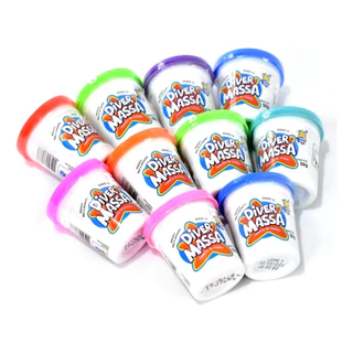 Kit 10 Potes Massinha De Modelar Colorida Diver Toys Envio Imediato em Oferta na Shopee