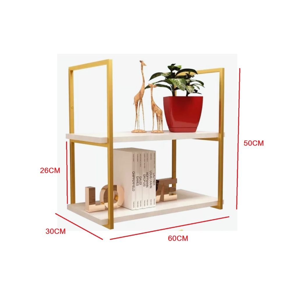 kit prateleiras Suporte 50x30 DOURADO Estilo Industrial. | Shopee Brasil