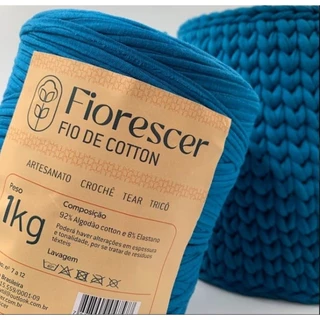 Fio de malha residual Cotton Fiorescer, 92% algodão e 8% elastano em Oferta na Shopee
