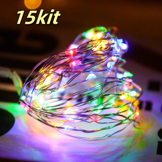15 Unidade Fio De Led Fio Fada Colorido Cordão De Luzes Natal E Festa Luzes De Decoração 2m LEDs Pilha