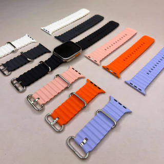 Pulseira para relogio smartwatch Apple Watch série 8 ultra de alta qualidade ondulada 42~49cm oceano ocean