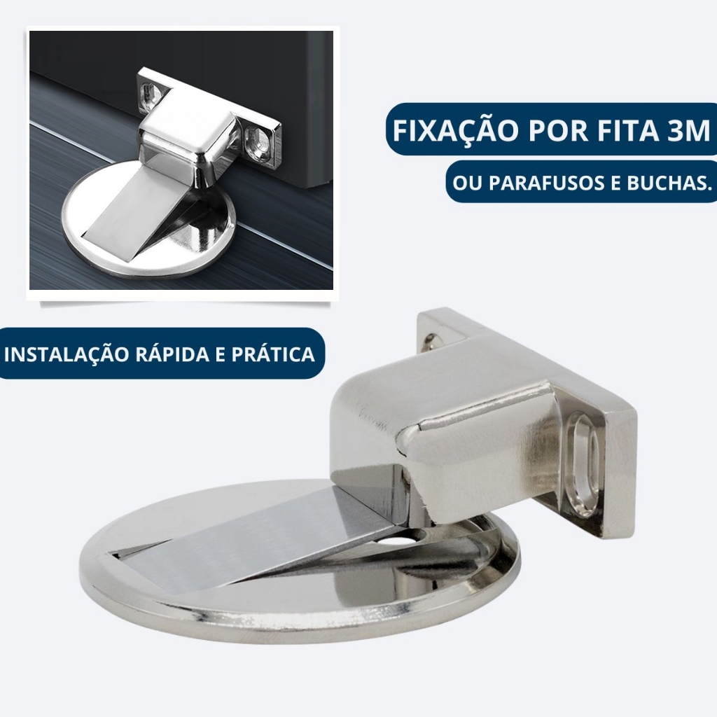 4PCS Prendedors de Porta Magnético Slim Cromado