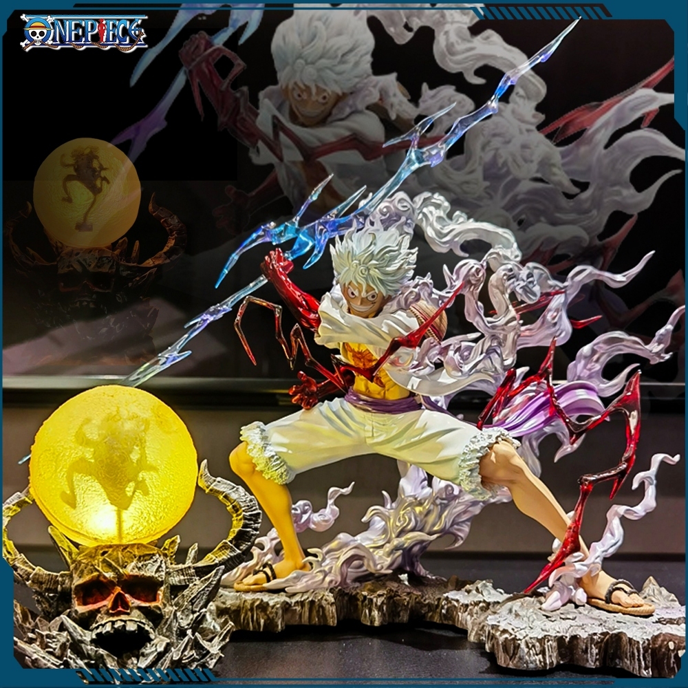 Figura de Ação | Luffy Gear 5 | 34cm-10cm | Com LED | One Piece ...