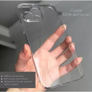 Case Capinha 100% Acrilica Extra Fina Casca de Ovo para IPhone ABERTA NA CÂMERA 11/12/12pro/13/13pro/13promax/14/14pro/14promax/15/15pro/15promax/15plus