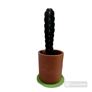 vaso de barro cerâmico cilindro alto n°0 + prato de barro cerâmico n°8.