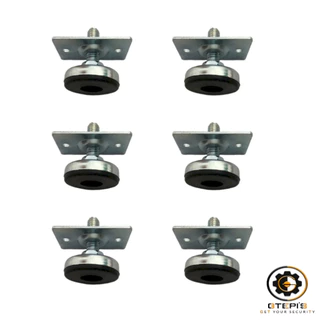 Sapata Pé Nivelador C/ Placa 30x45mm Rosca 5/16 Kit com 6 peças