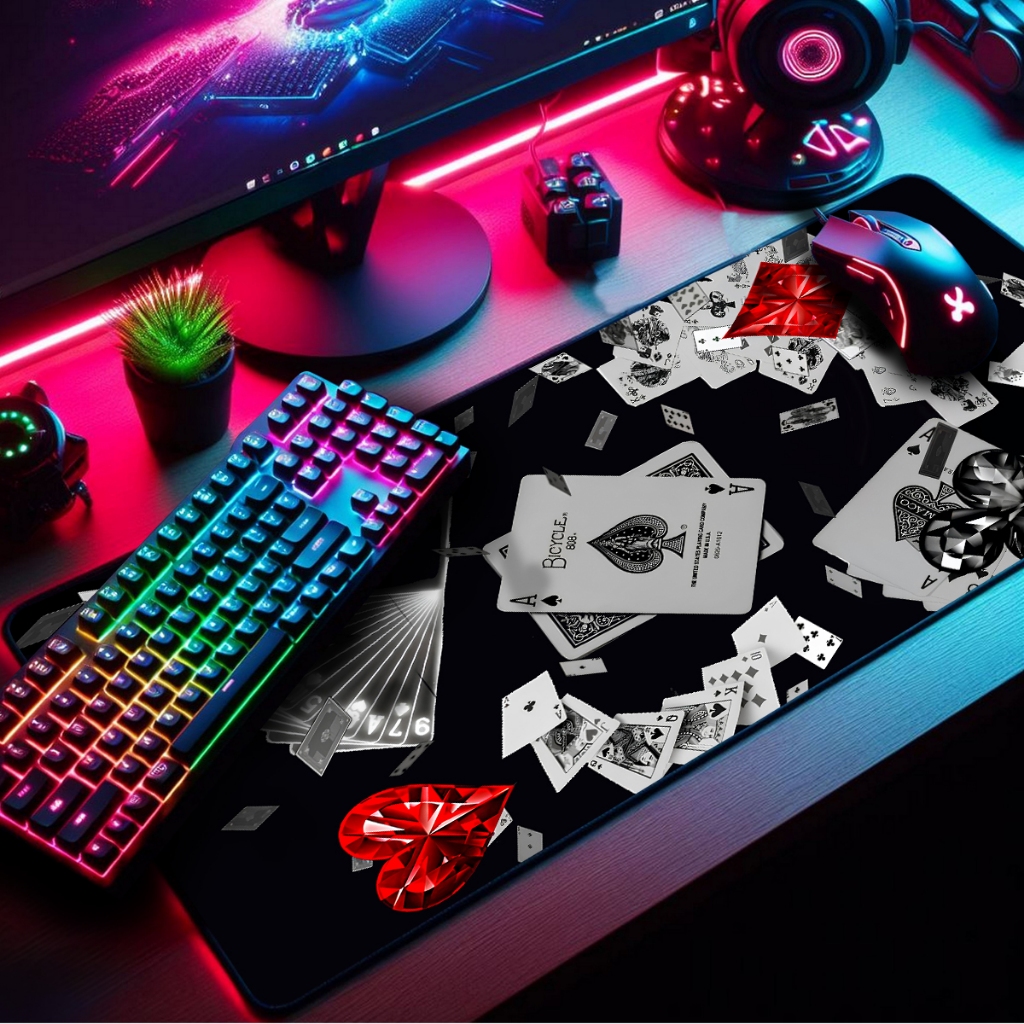 Mouse Pad Gamer Premium Extra Grande 120x60cm Borda Costurada Estampas Black Dollar