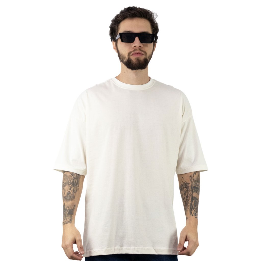 Camiseta Oversized Premium Masculisa Gola Grossa 100% Algodão ...