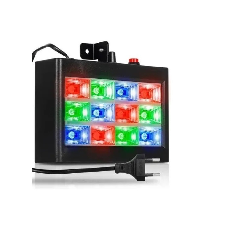 Strobo 12 Leds Rgb/branco 15w Rítmico Bivolt Automático | Shopee Brasil