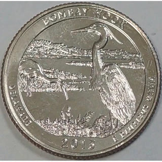 Moeda Estados Unidos 1/4 de dollar - Série Parques Nacionais Americanos - Parque Nacional Bombay Hook 2015