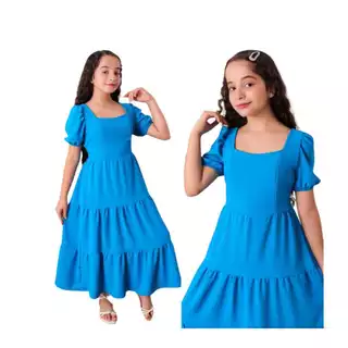 vestido juvenil mangas princesa bufante evangelico 3 marias infantil