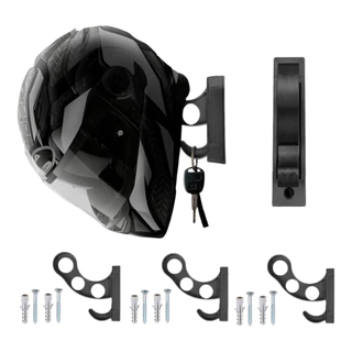 Kit 3 Suporte Capacete Para Pendurar Gancho Chave Moto Preto
