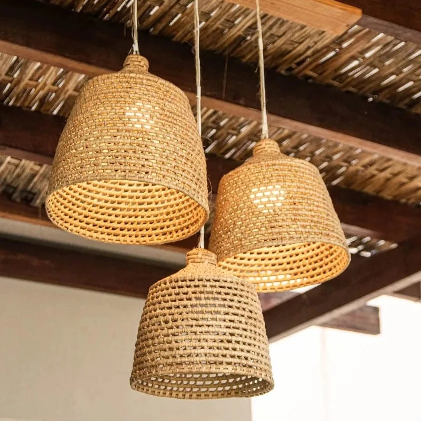 Trio de Luminárias Carnaúba Verano Coisas Diferentes Para Casa Decoração Elegante Natal Artesanato