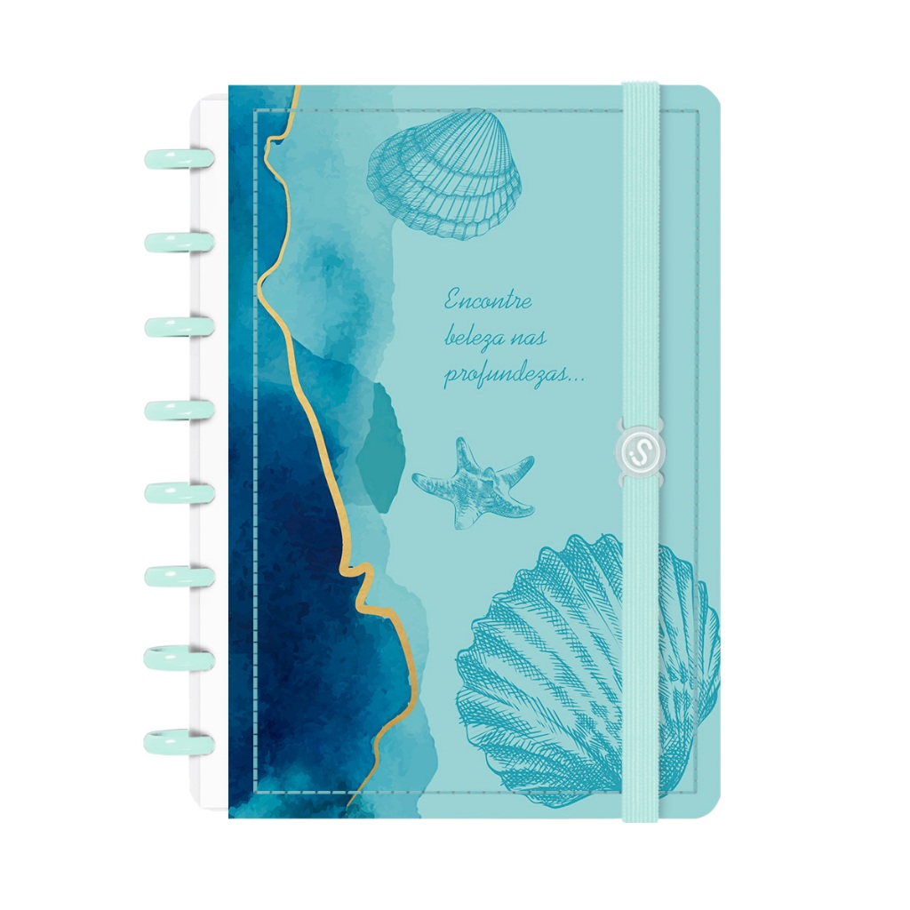 Caderno de Disco ISCOOL Inteligente Oceania Conchas