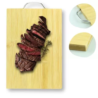Tabua de Carte em Bambu Para Churrasco Legumes Cozinha 30x20 com Alça
