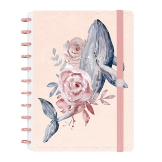 Caderno de Disco ISCOOL Inteligente Oceania Mar de Flores Rosa