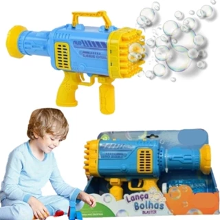Arminha Bolha Sabão Bolinha Sabao 45 FUROS Brinquedo Infantil FAZER BOLHAS AUTOMATICA ELETRICA 27 CM