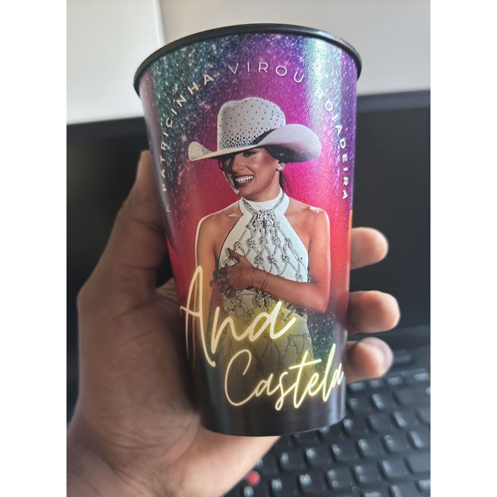 copo ana Castela com tirante premium eco Label 550ml edição limitada ...