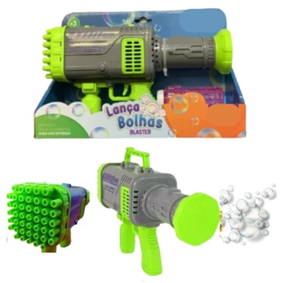 Lança Bolhas DE Sabão 45 FUROS Brinquedo Pilha FAZER BOLHAS AUTOMÁTICA SOPRO AUTO VOLUME BOLHAS 27CM