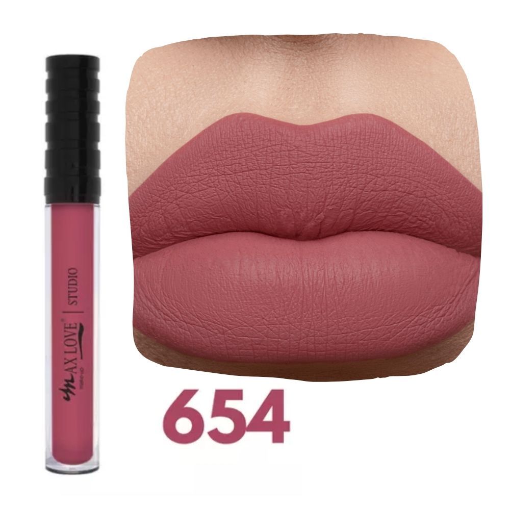 Batom Matte Nude Líquido Max Love Rosa Claro Cor de Boca Alta Cobertura ...