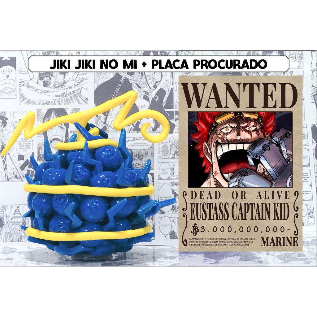 Action Figure - Akuma no mi - Kit Jiki Jiki No Mi + Placa Procurado ...