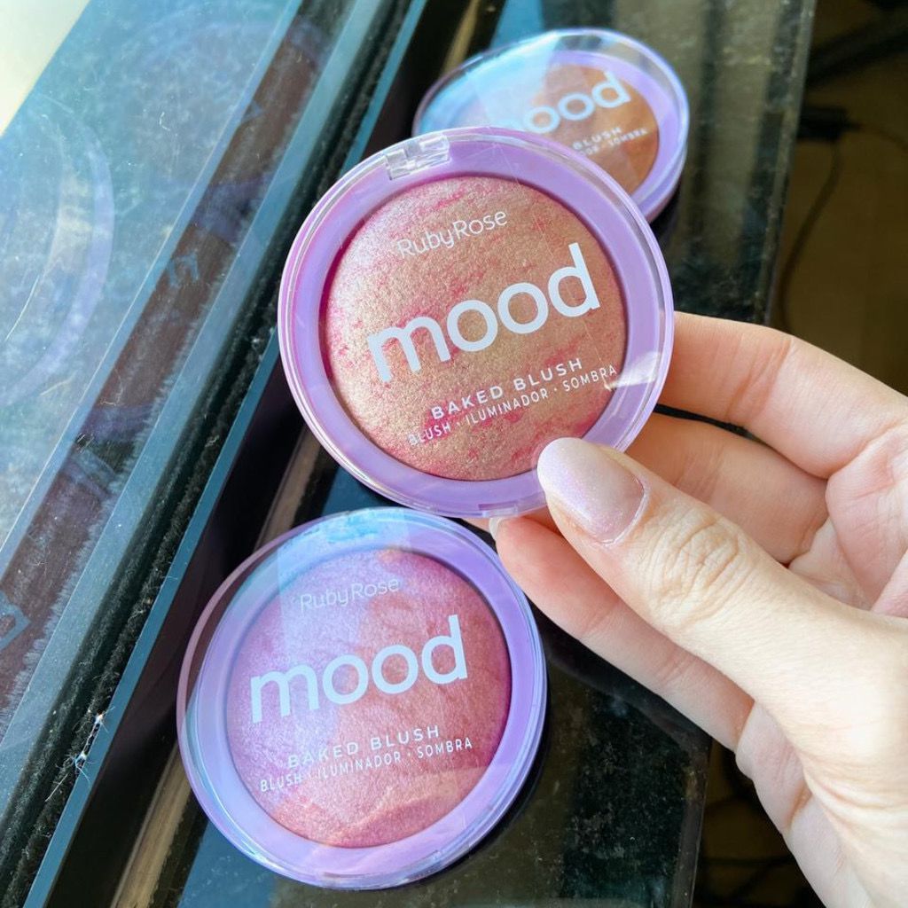 Blush Baked Mood Cintilante Glow Ruby Rose HB6117 pó bronzeador e  iluminador para deixar a pele mais corada após a aplicação | Shopee Brasil