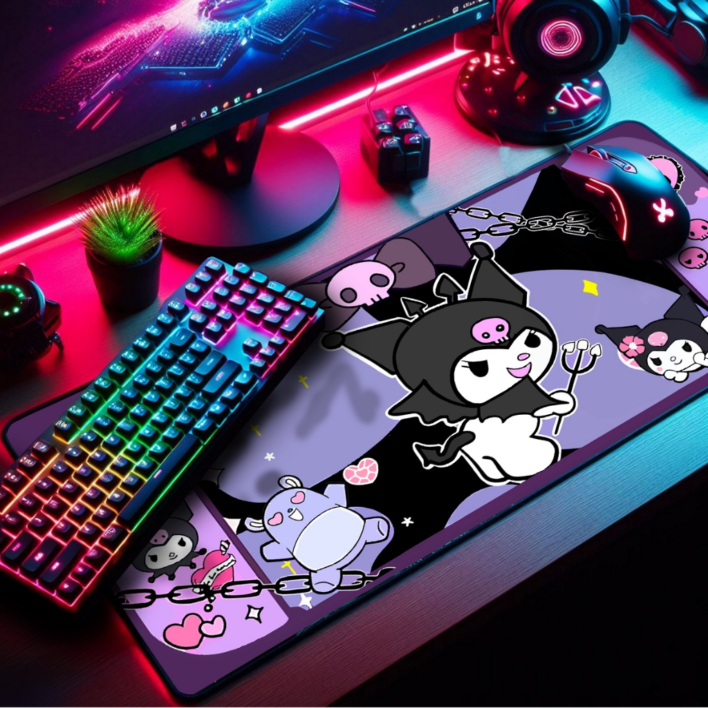 Mouse Pad Gamer Premium Extra Grande 90x40cm Borda Costurada Diversas Estampas Supercute