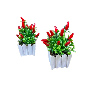 Mini Arranjo Artificiais Flor Folhagem Pimenta Pimenteira Mini Vaso decoração 0