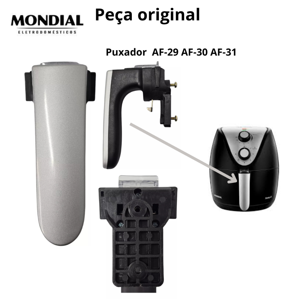 Cabo Puxador Da Fritadeira Air Fryer Mondial Af-29 Af-30 Af-31 Preto ...
