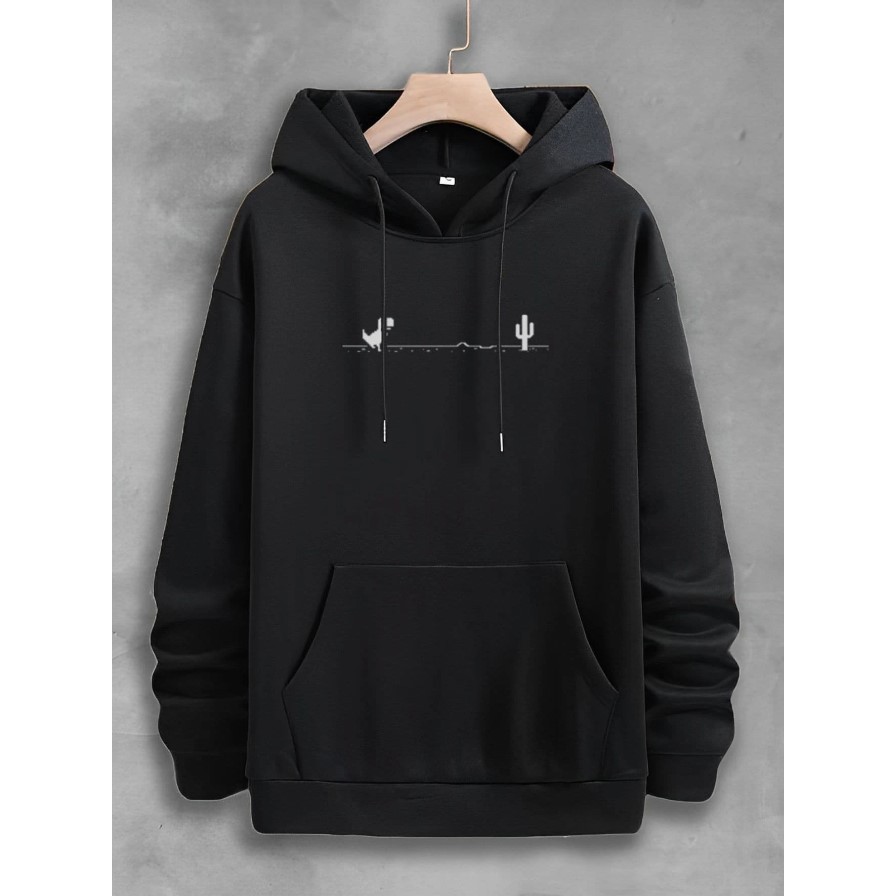 Blusa de Frio Adulto E Infantil Moletom Canguru Unissex Adulto Infantil Dino Offline AZ 5280