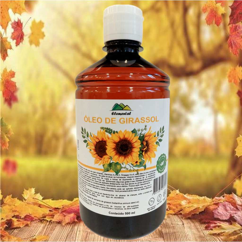 Óleo de Girassol Elemental 500ml prensado a frio 100% puro
