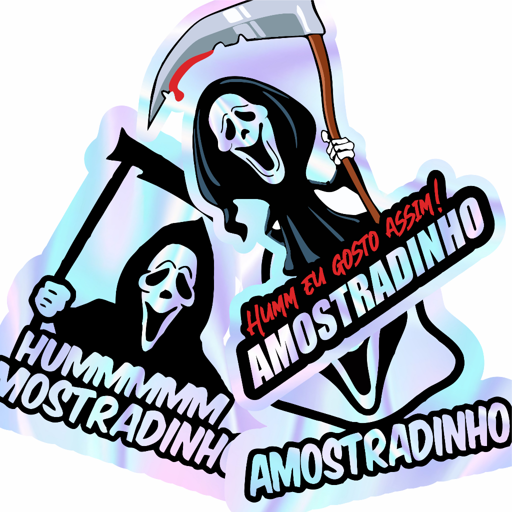 Kit 3 Adesivo Amostradinho Holográfico Meme Prova D'Água | Shopee Brasil