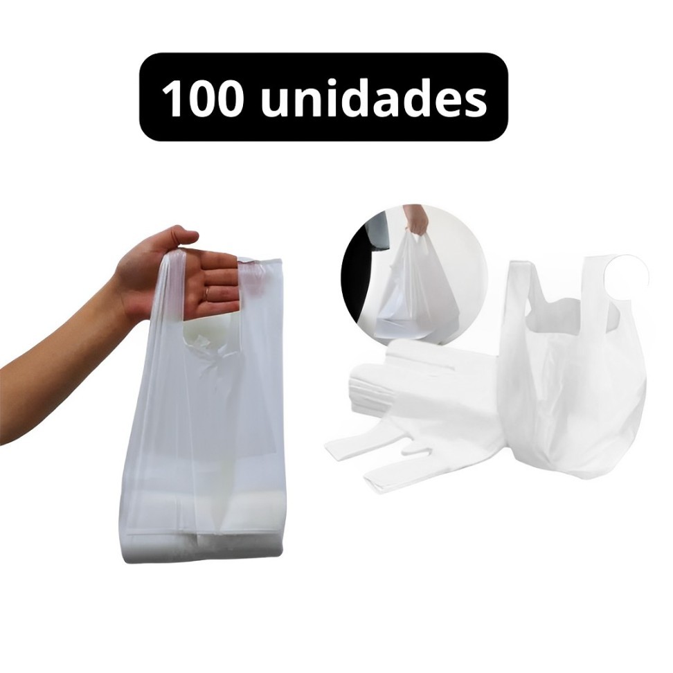 Sacola Plástica 38x48 c/ 100un Reforçada Comércio Padaria Me