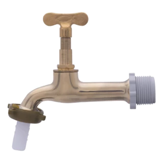 Torneira 1130 De Metal Cor Amarela Para Jardim